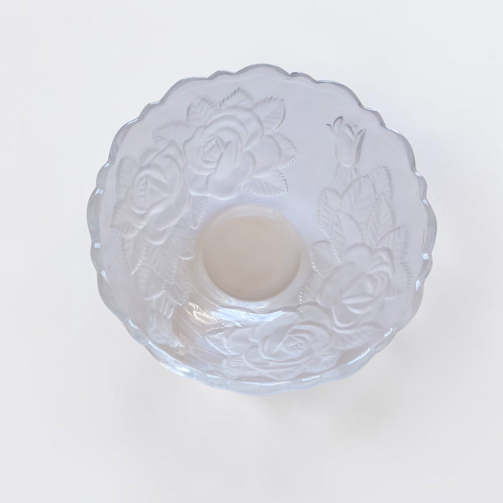 vintage glass rose bowl