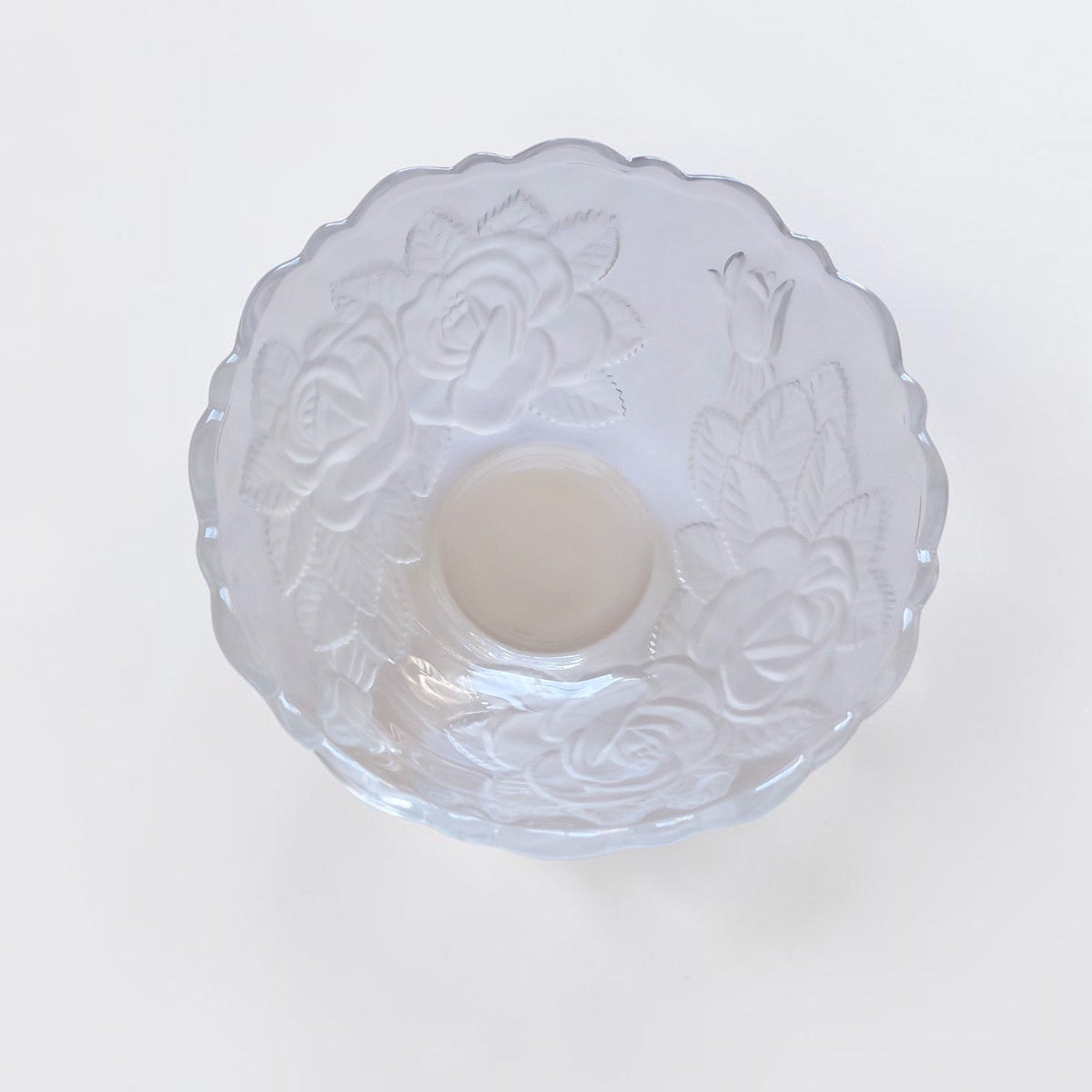 vintage glass rose bowl