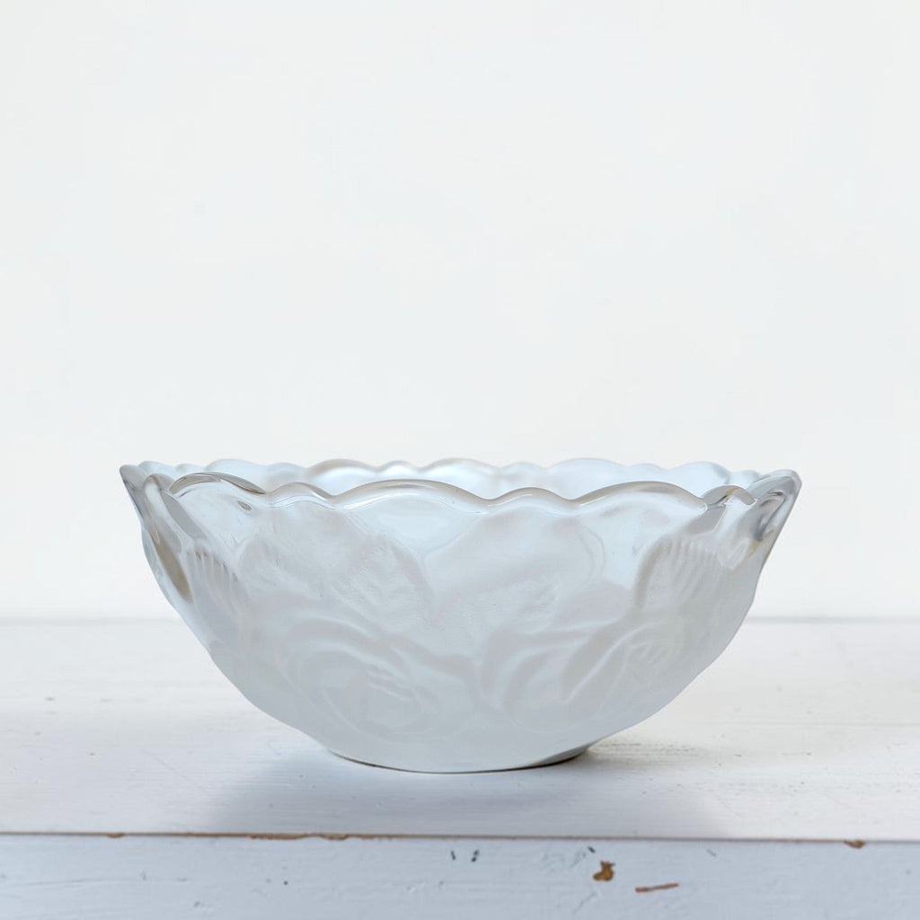 vintage glass rose bowl